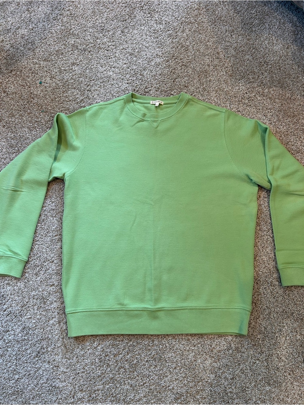 NWOT Peter Millar Pima Cotton Crewneck Pullover. Lime green. Golf. Lightweight.